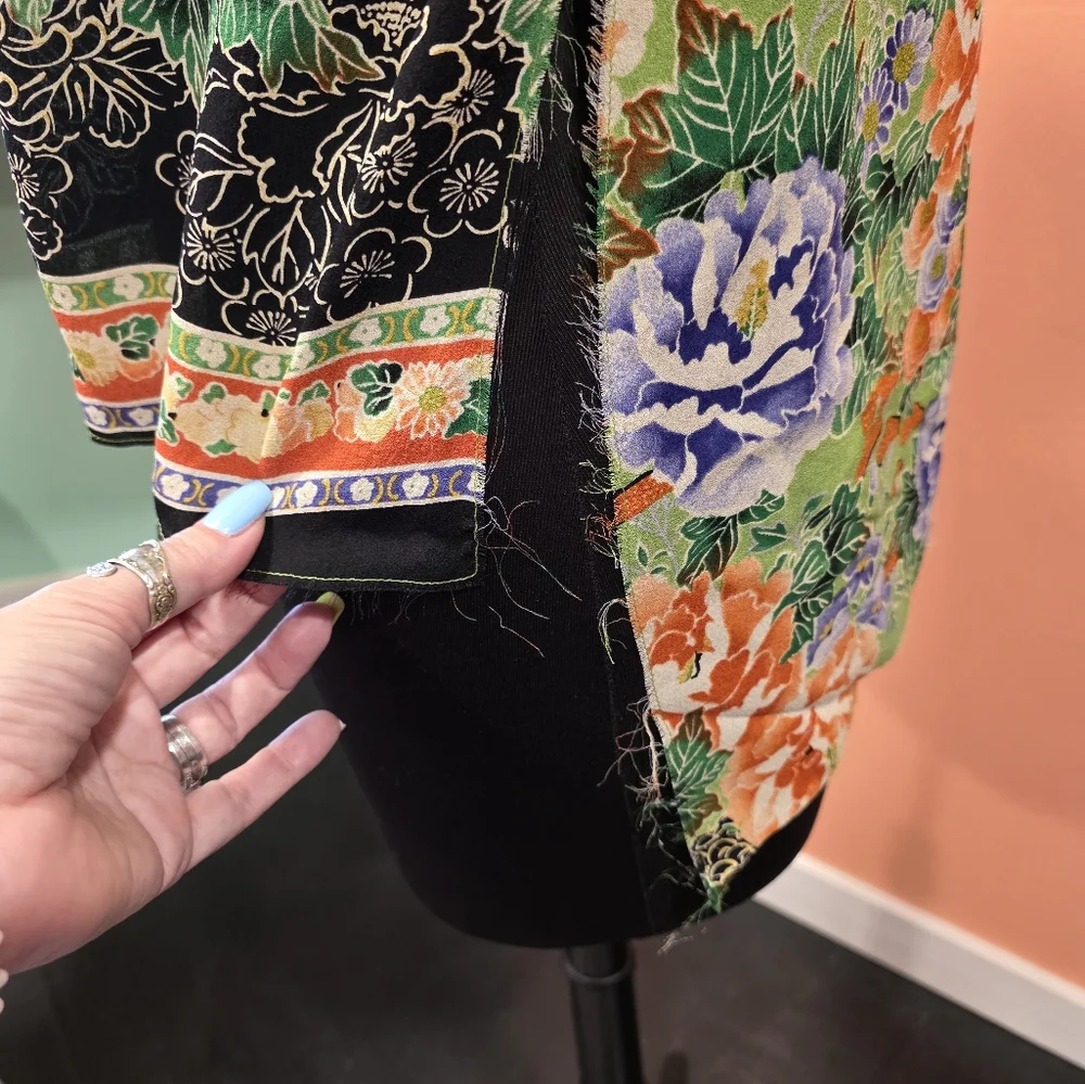 Reformation OS Sheer Hi-lo Tank Top Resortwear Green Orange Floral Bohochic